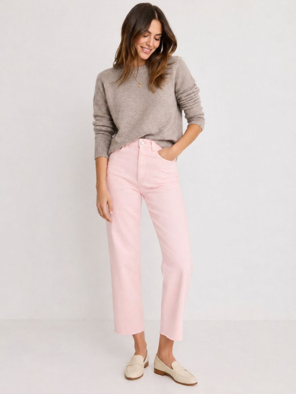 DL1961 Hepburn Wide Leg High Rise Vintage Pink Peony Jeans 26